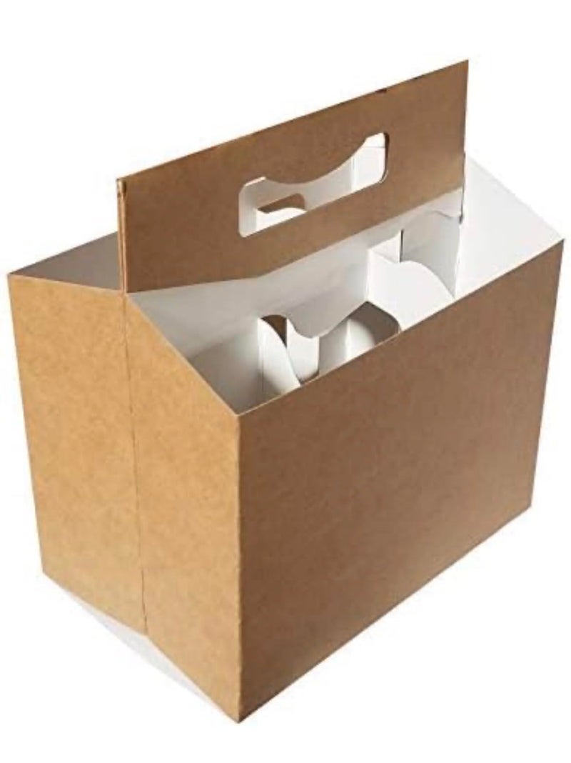 ICE N COLD 6pk Cardboard Carrier (Kraft, 50ct) | Holds 6pk 12oz Bottles | FAST SAME DAY SHIPPING - Image 1